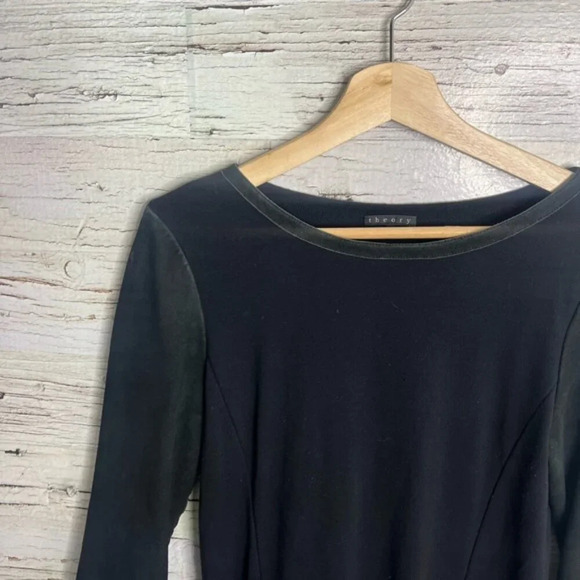 Theory black long sleeve mini dress with pockets size  medium - Picture 4 of 10